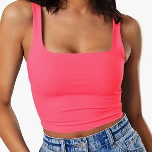 2 Small square neck crop tanks